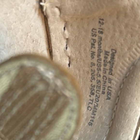 Pediped Gold Dress Shoes T-Strap Design - Picture 4 of 6